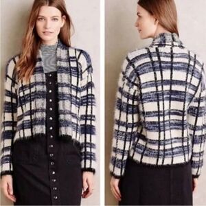 Anthropologie La Fee Verte Eyelash Plaid Sweater Size XS